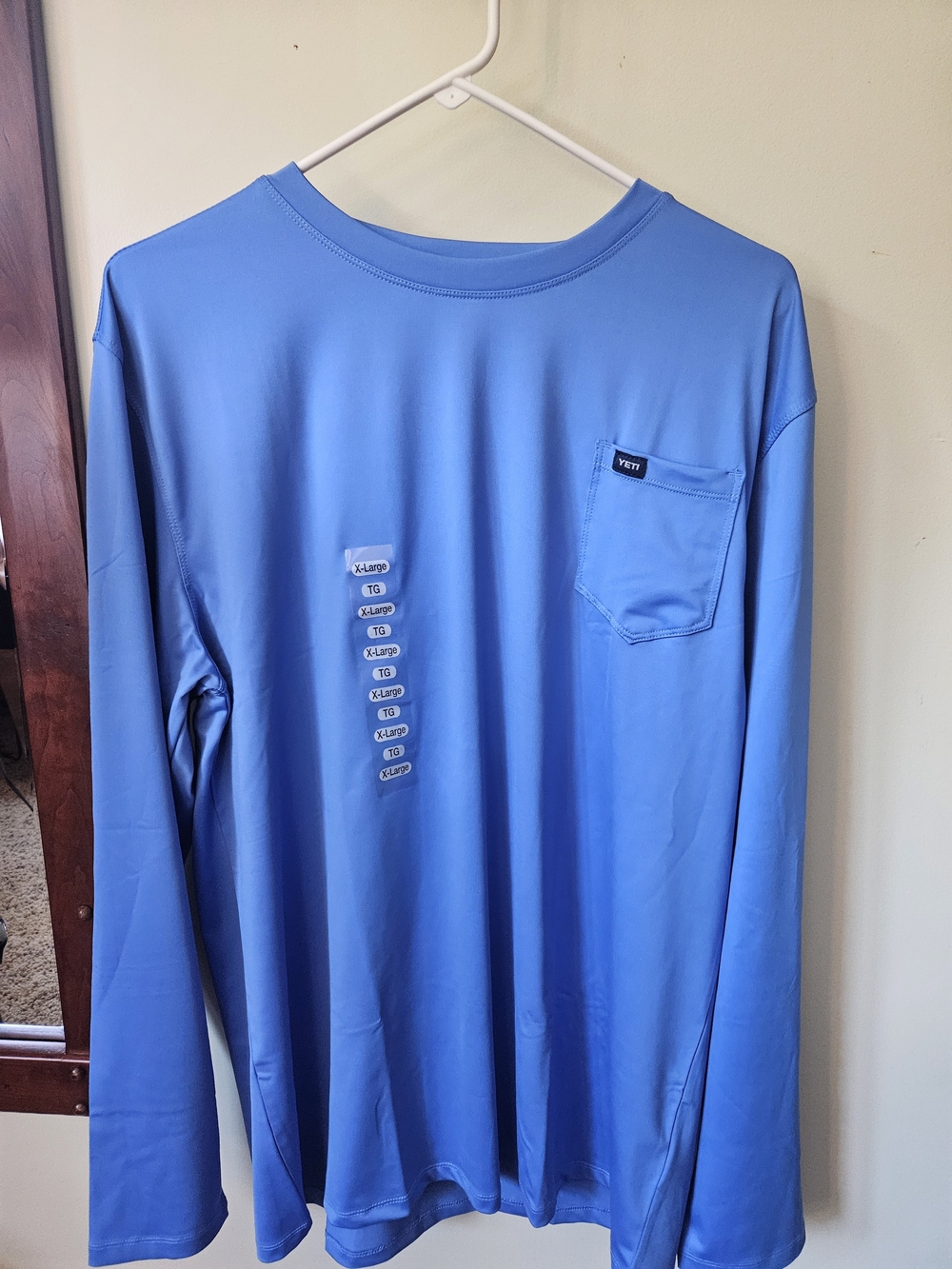 Yeti Men's Long Sleeve Pocket Tee - Sky Blue
